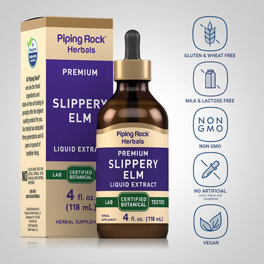 Slippery Elm Liquid Extract Alcohol Free, 4 fl oz (118 mL) Dropper Bottle