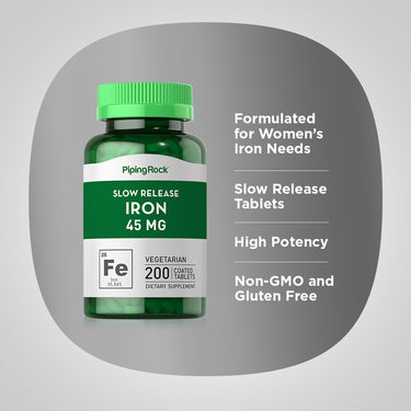 Slow Release Iron, 45 mg, 200 Coated Tablets