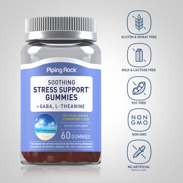 Soothing Stress Support + GABA & L-Theanine  (Delicious Lemon & Strawberry), 60 Gummies
