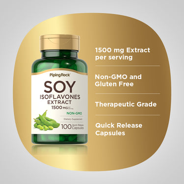 Soy Isoflavones Extract, 1500 mg (per serving), 100 Quick Release Capsules