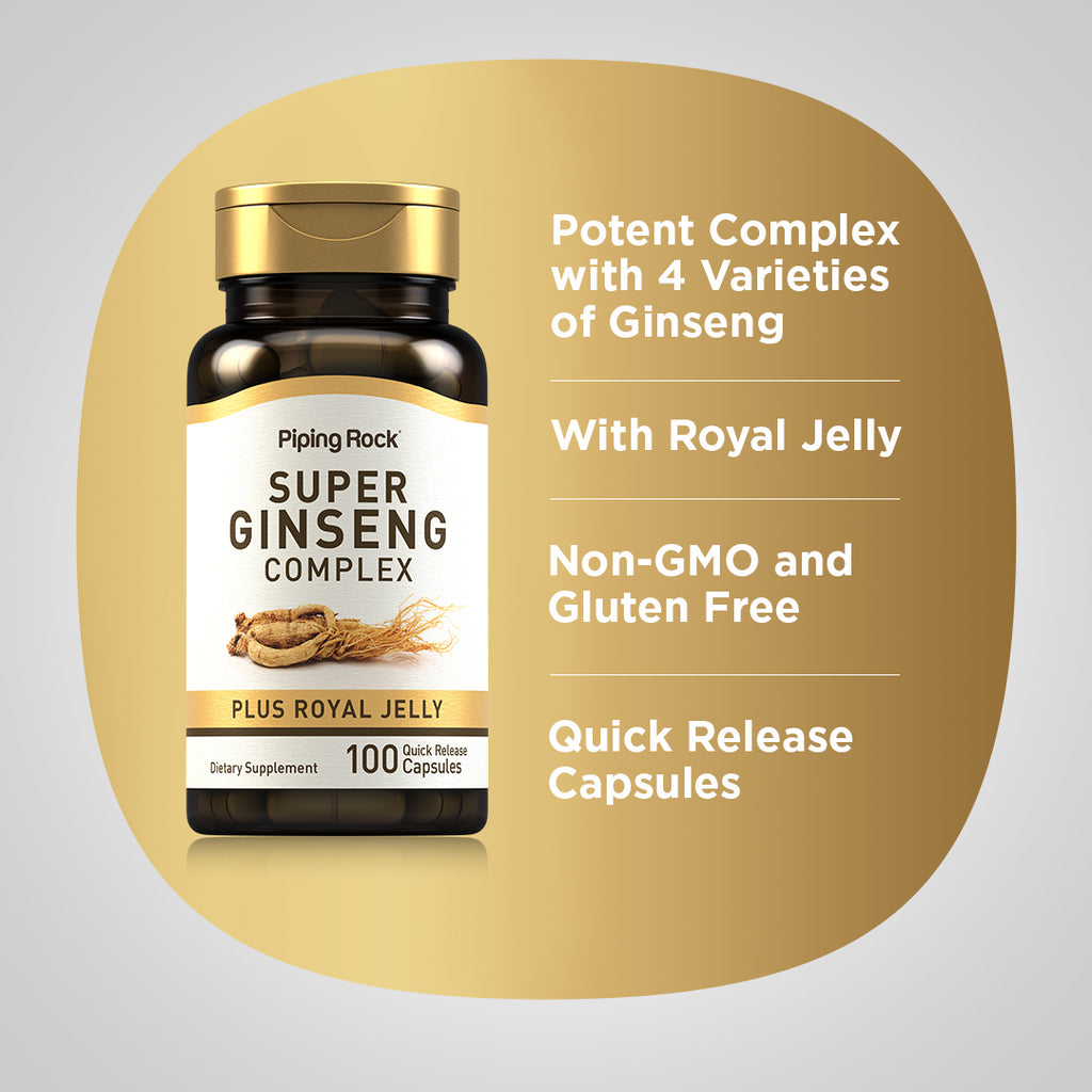 Super Ginseng Complex Plus Royal Jelly, 100 Quick Release Capsules