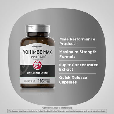 Yohimbe Max, 2200 mg (per serving), 180 Quick Release Capsules