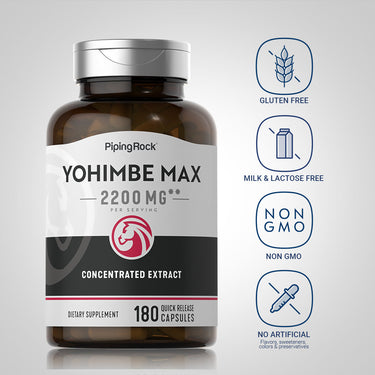 Yohimbe Max, 2200 mg (per serving), 180 Quick Release Capsules