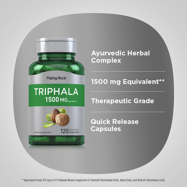 Triphala, 1500 mg, 120 Quick Release Capsules