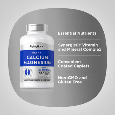 Ultra Calcium Magnesium Plus D3 (Cal 1000mg/Mag 500mg/D3 1000IU) (per serving), 250 Coated Caplets