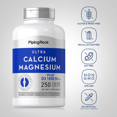 Ultra Calcium Magnesium Plus D3 (Cal 1000mg/Mag 500mg/D3 1000IU) (per serving), 250 Coated Caplets