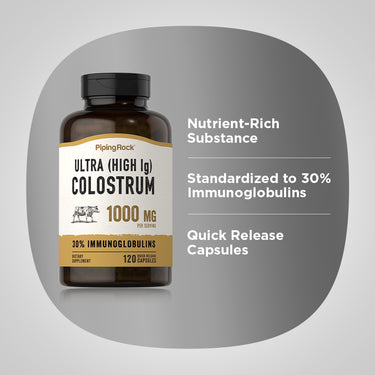 Ultra Colostrum (High IG), 1000 mg (per serving), 120 Quick Release Capsules