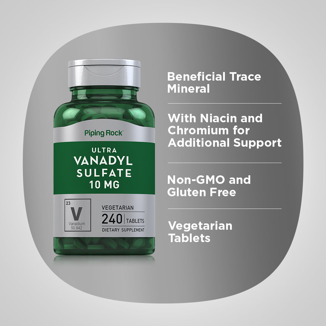 Ultra Vanadyl Complex (Vanadium), 10 mg, 240 Vegetarian Tablets
