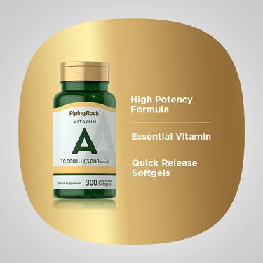 Vitamin A, 10,000 IU, 300 Quick Release Softgels