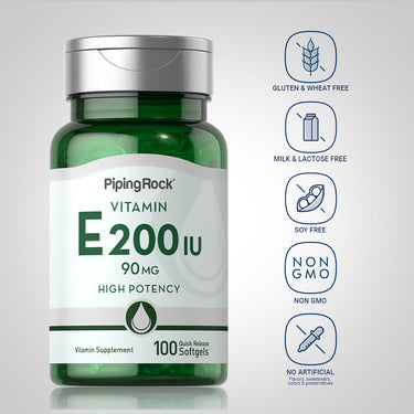 Vitamin E, 200 IU, 100 Quick Release Softgels