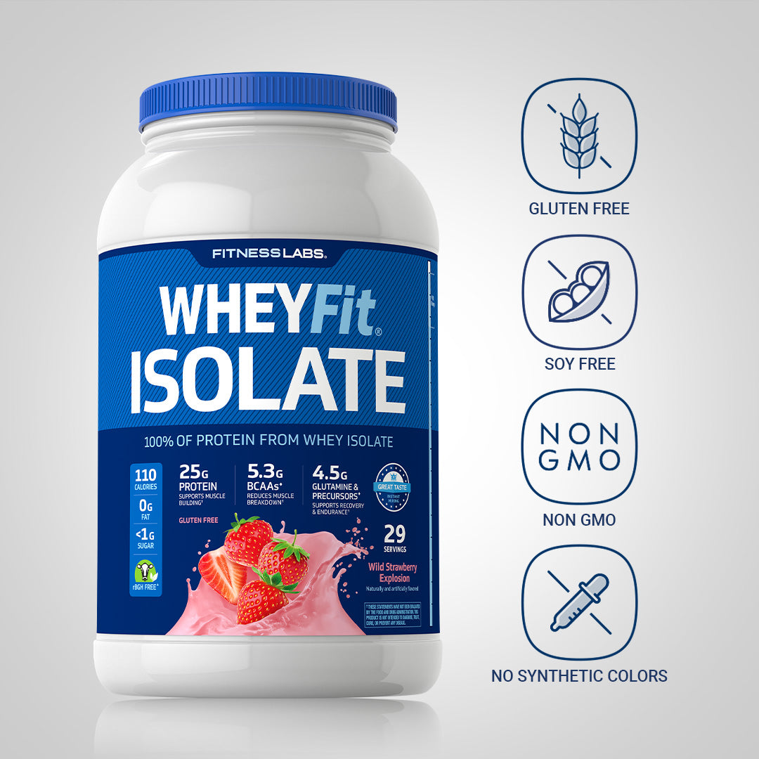 Whey Protein Isolate WheyFit (Wild Strawberry Explosion), 2 lb (908 g)