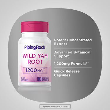 Wild Yam Root, 1200 mg, 100 Quick Release Capsules