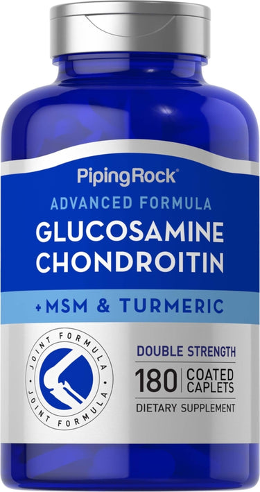 Advanced Double Strength Glucosamine Chondroitin MSM Plus Turmeric, 180 Coated Caplets