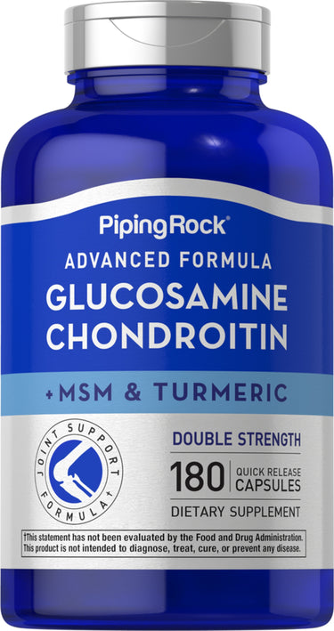 Advanced Double Strength Glucosamine Chondroitin MSM Plus Turmeric, 180 Quick Release Capsules