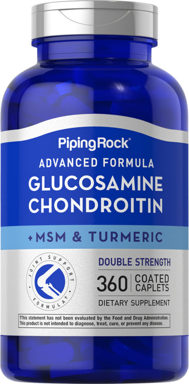 Advanced Double Strength Glucosamine Chondroitin MSM Plus Turmeric, 360 Coated Caplets