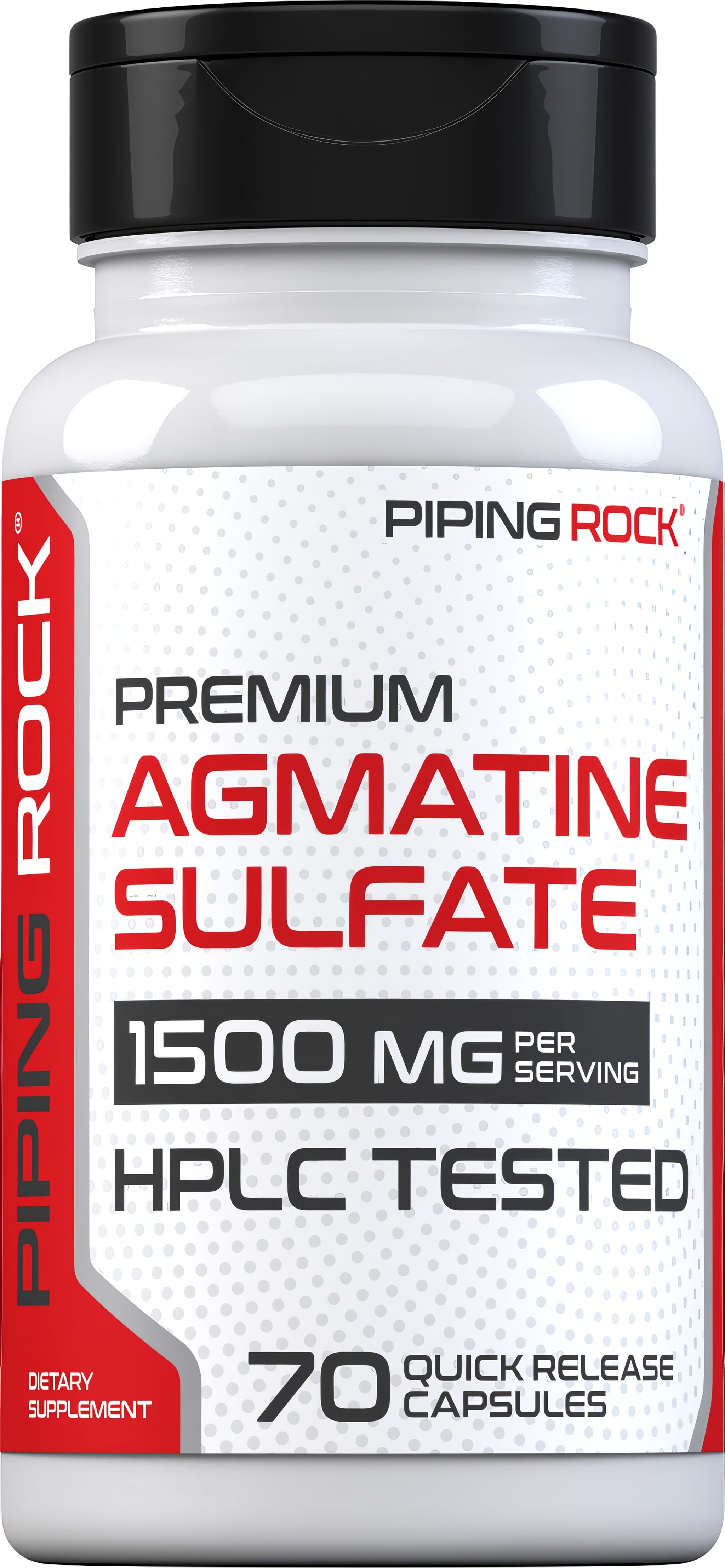 Agmatine Sulfate 1500 mg per serving, HPLC Tested, 70 Quick Release Capsules for optimal health benefits.