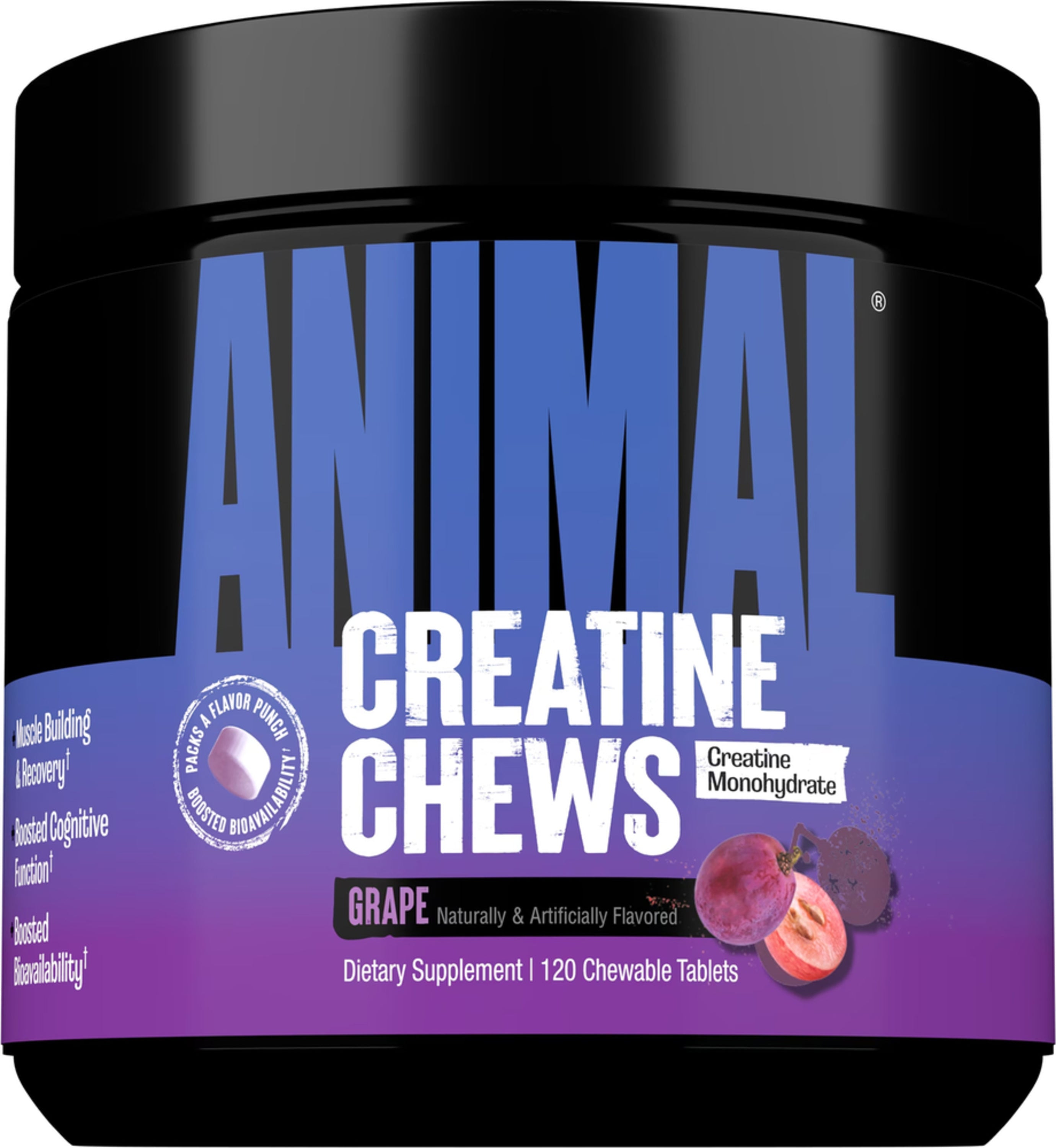 Animal Creatine Chews Grape, 120 Chewable Tablets