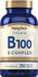 Vitamin B100 B-Complex Dietary Supplement with 250 Vegetarian Capsules for health support.