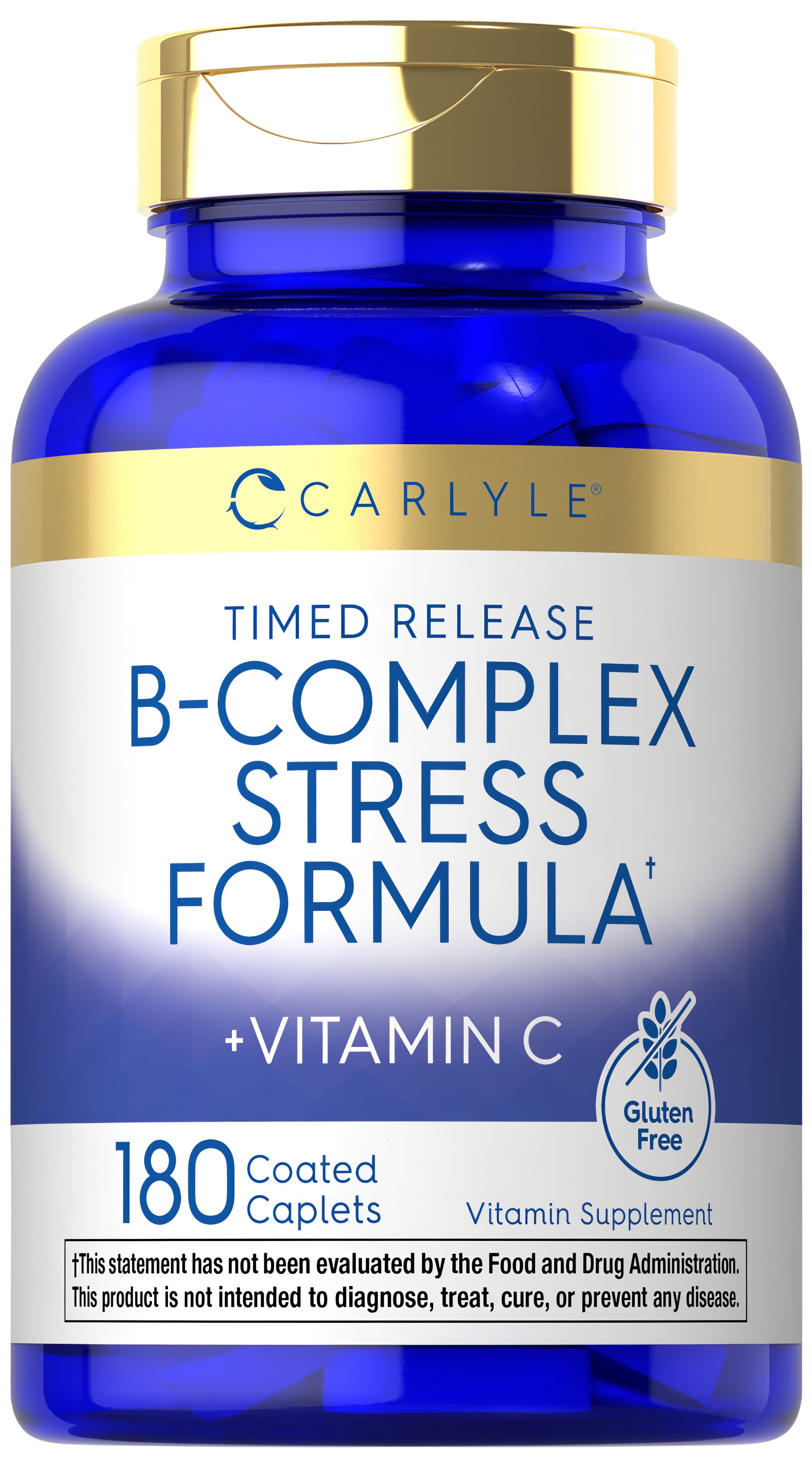 B-Complex Stress Formula Plus Vitamin C Timed Release, 180 Coated Caplets