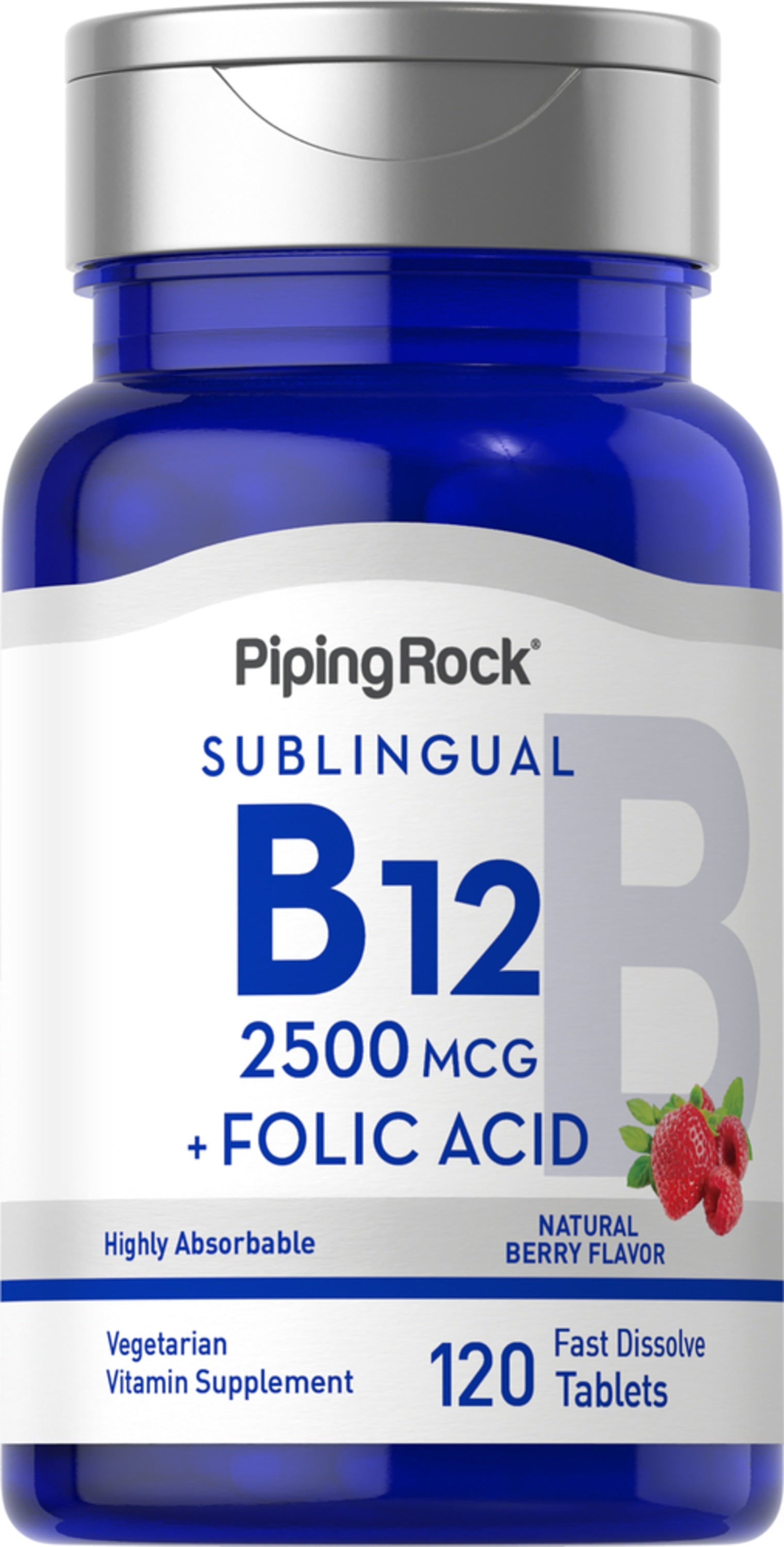 B12 2500 mcg + Folic Acid 400 mcg, 120 Fast Dissolve Tablets