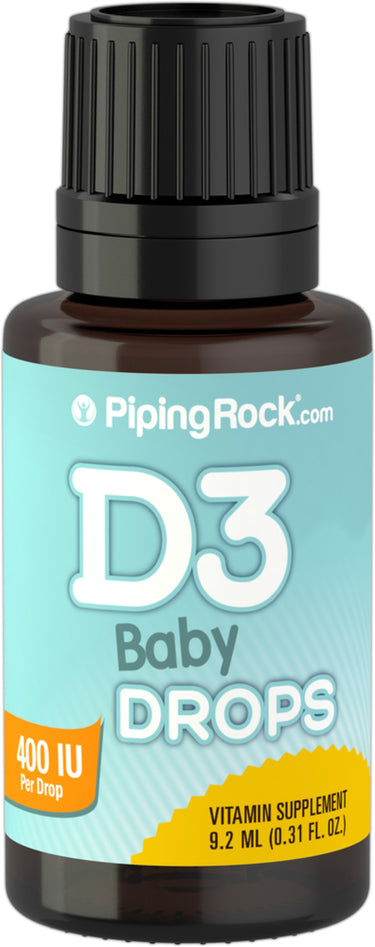 Baby D3 Drops Liquid Vitamin D 400 IU 365 servings, 9.2 mL (0.31 fl oz) Dropper Bottle