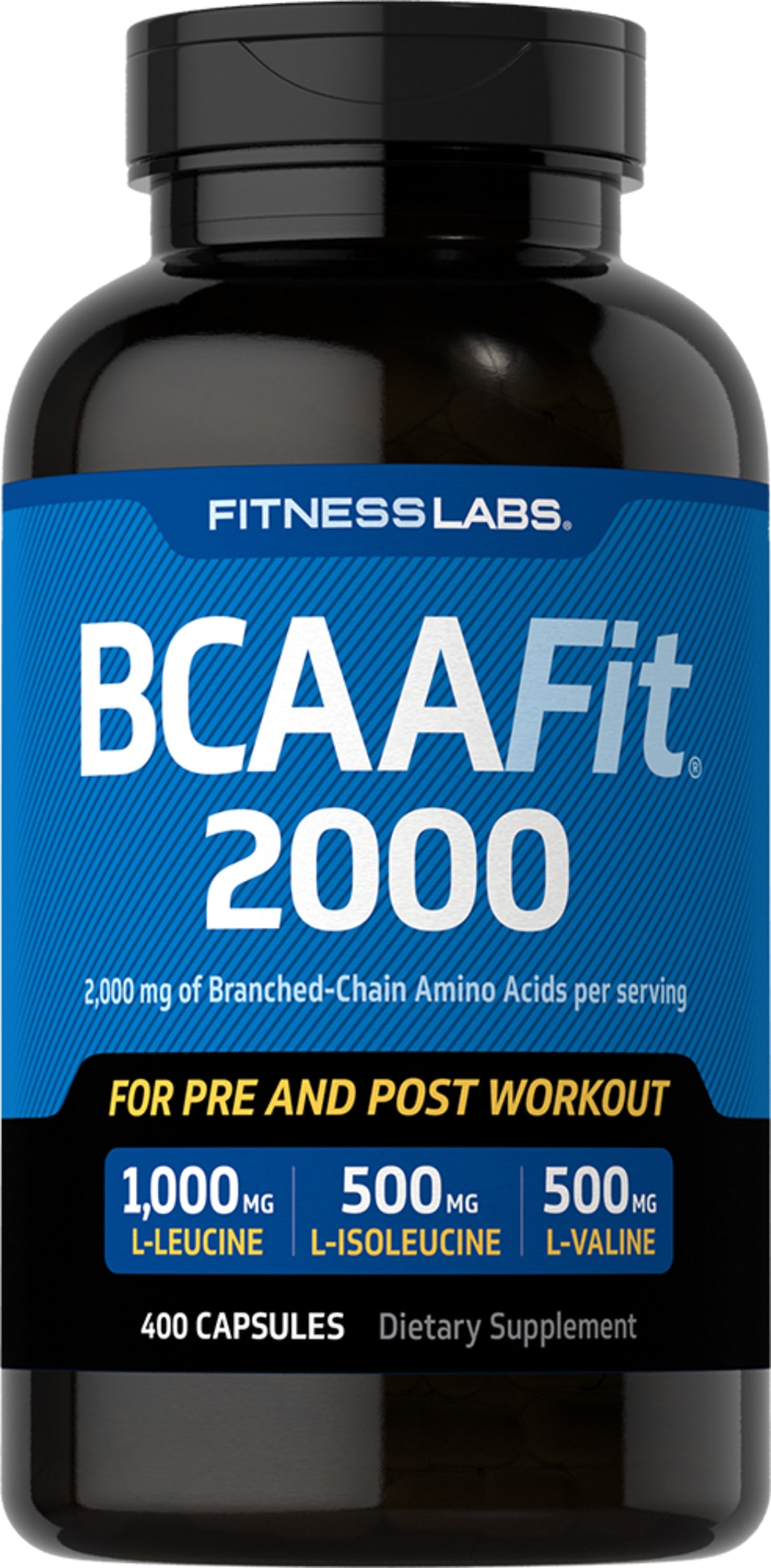 BCAAFit 2000, 2000 mg (per serving), 400 Capsules