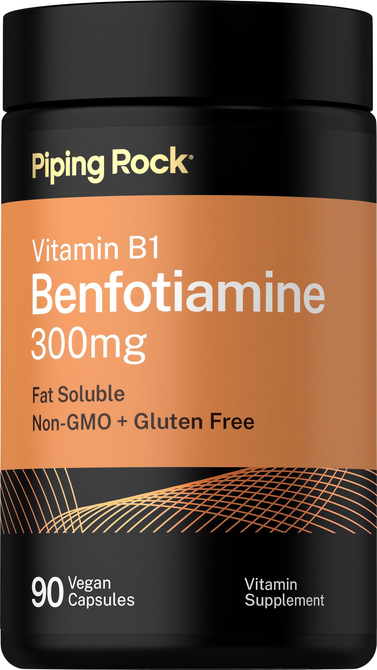 Vitamin B1 Benfotiamine 300mg, 90 Vegan Capsules. Fat soluble, non-GMO, and gluten free.