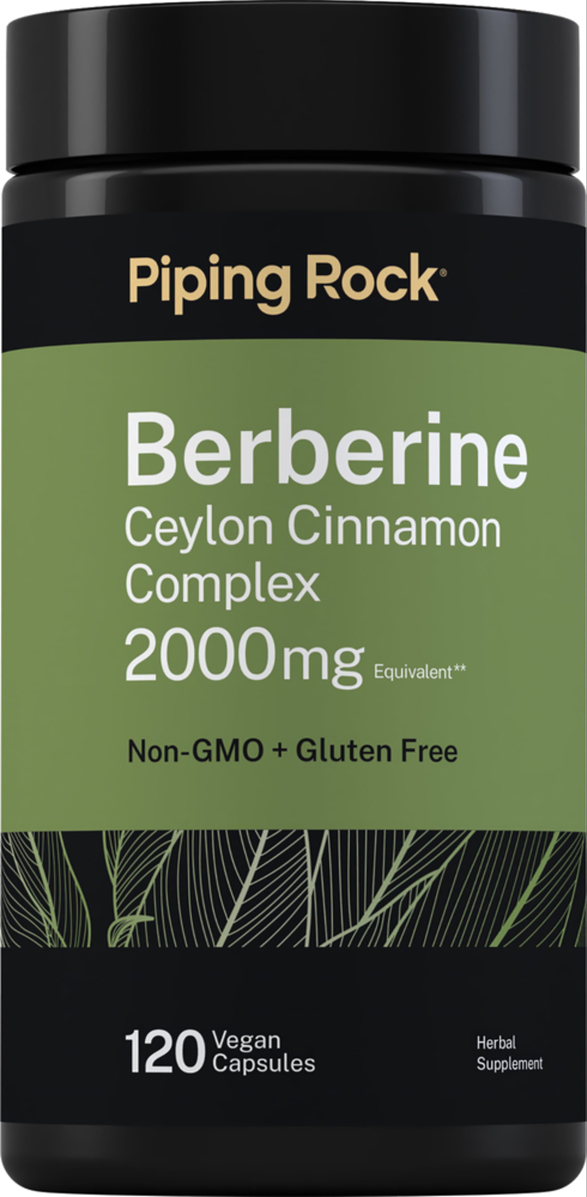 Berberine Ceylon Cinnamon Complex, 2000mg equivalent, non-GMO, gluten-free, 120 vegan capsules, herbal supplement.