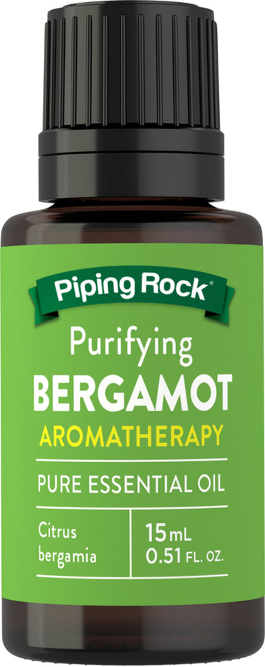 A bottle of Purifying Bergamot Aromatherapy Pure Essential Oil, Citrus bergamia, 15 mL 0.51 FL. OZ.