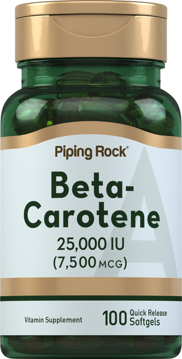 Beta Carotene (Vitamin A), 25,000 IU, 100 Quick Release Softgels