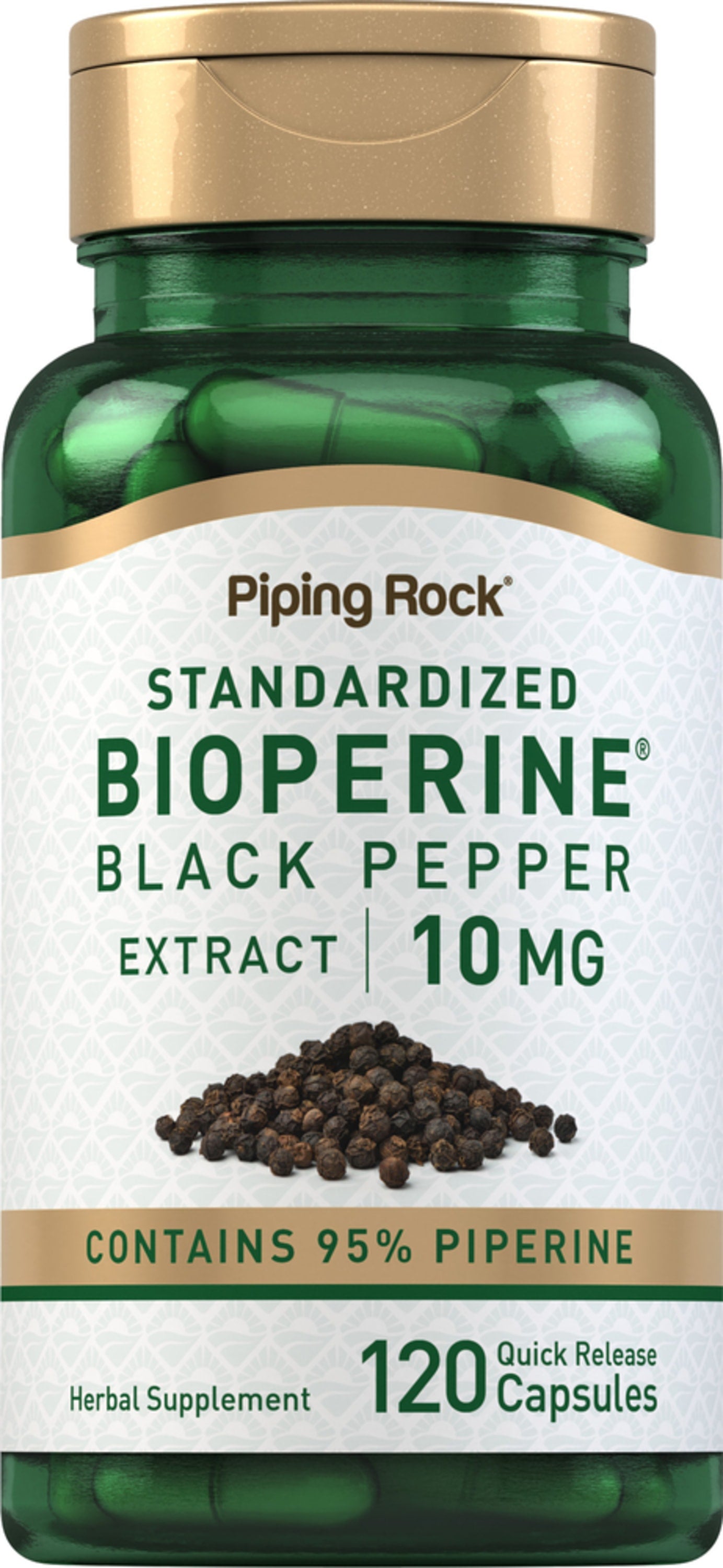 BioPerine Black Pepper Extract, 10 mg, 120 Quick Release Capsules