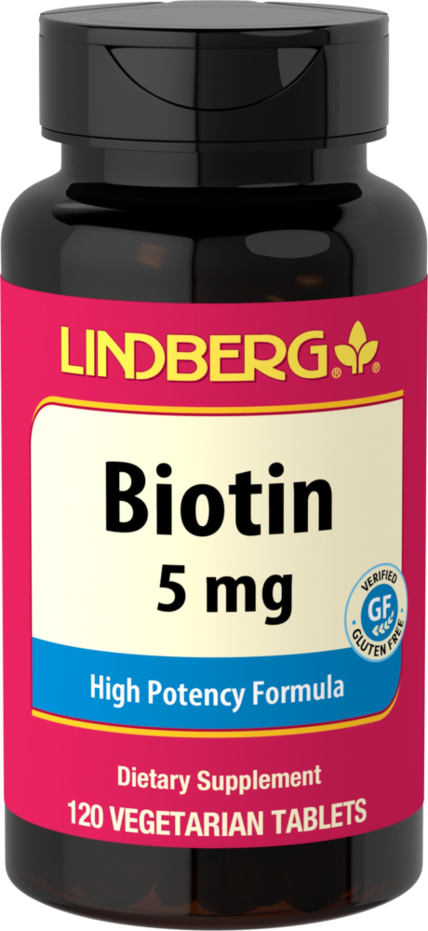 Biotin 5 mg (5000 mcg), 120 Vegetarian Tablets