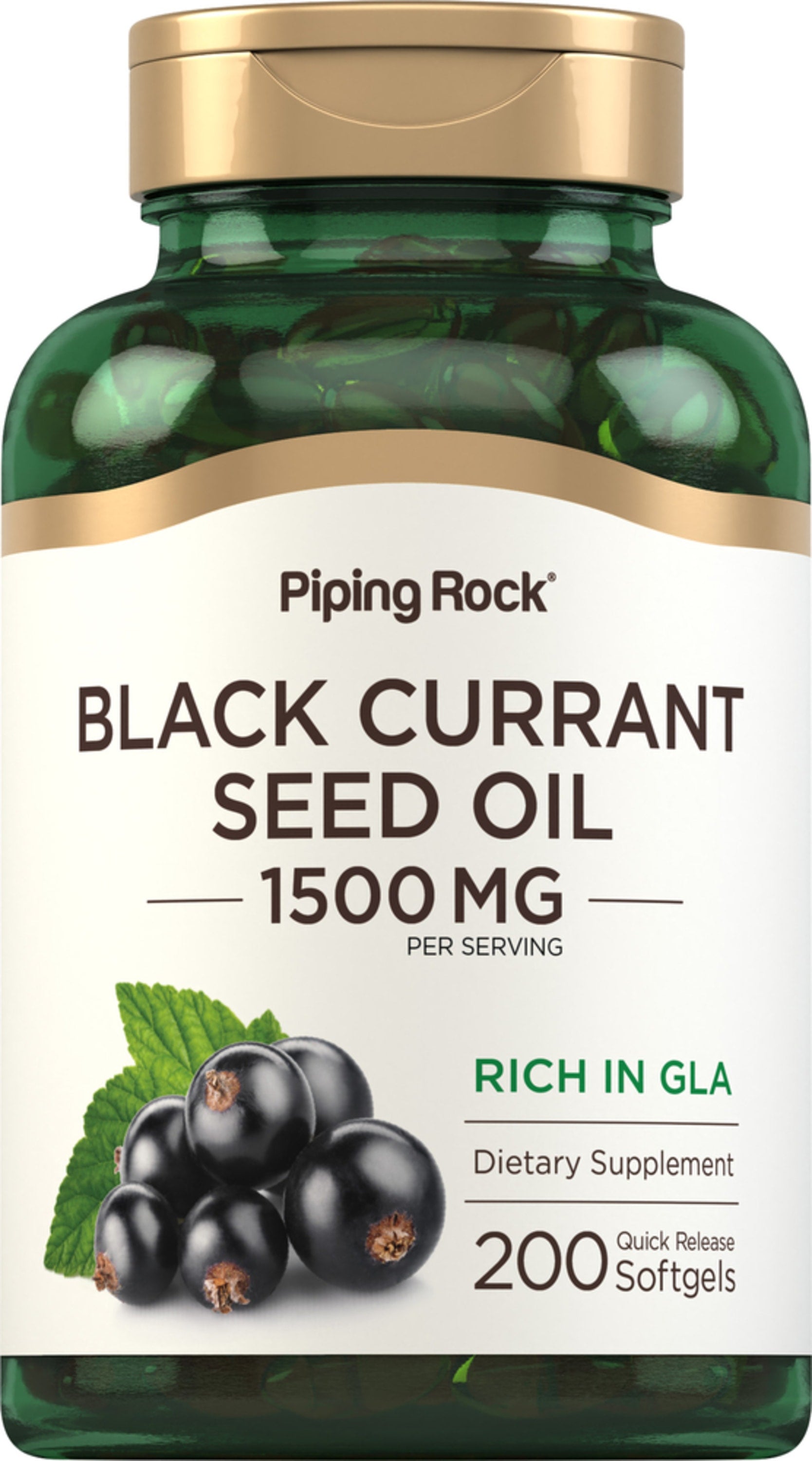 Black Currant Seed Oil, 1500 mg (per serving), 200 Quick Release Softgels