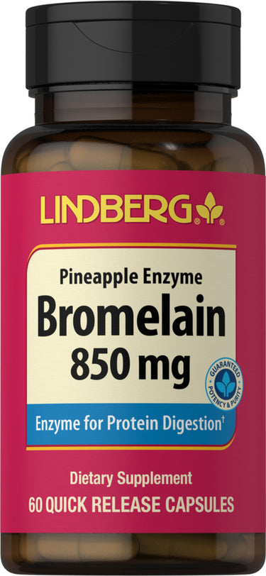 Bromelain Pineapple Enzyme (600 GDU/g), 850 mg, 60 Quick Release Capsules