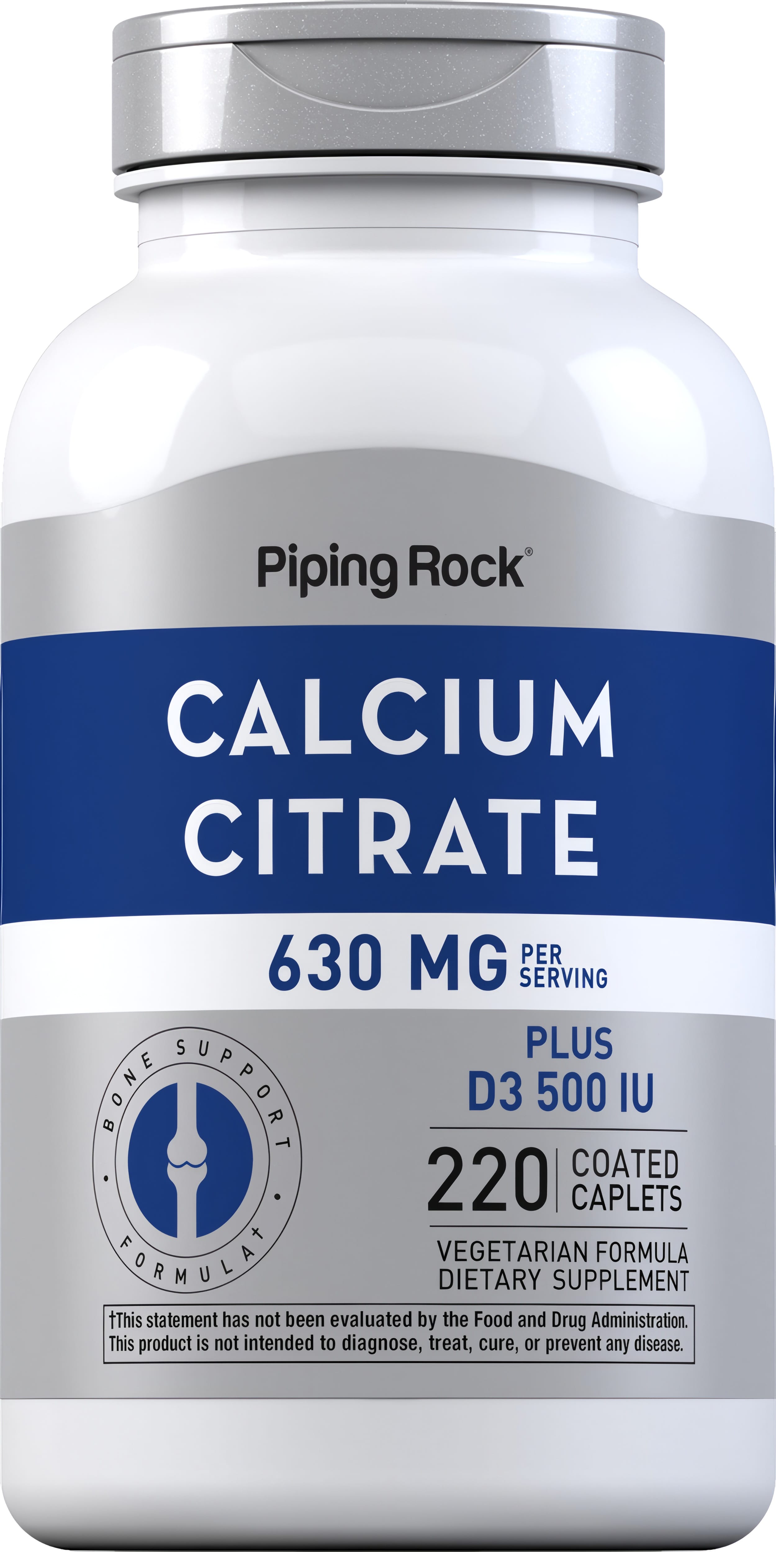 Calcium Citrate 630 mg (per serving) Plus D3 500 IU, 220 Coated Caplets