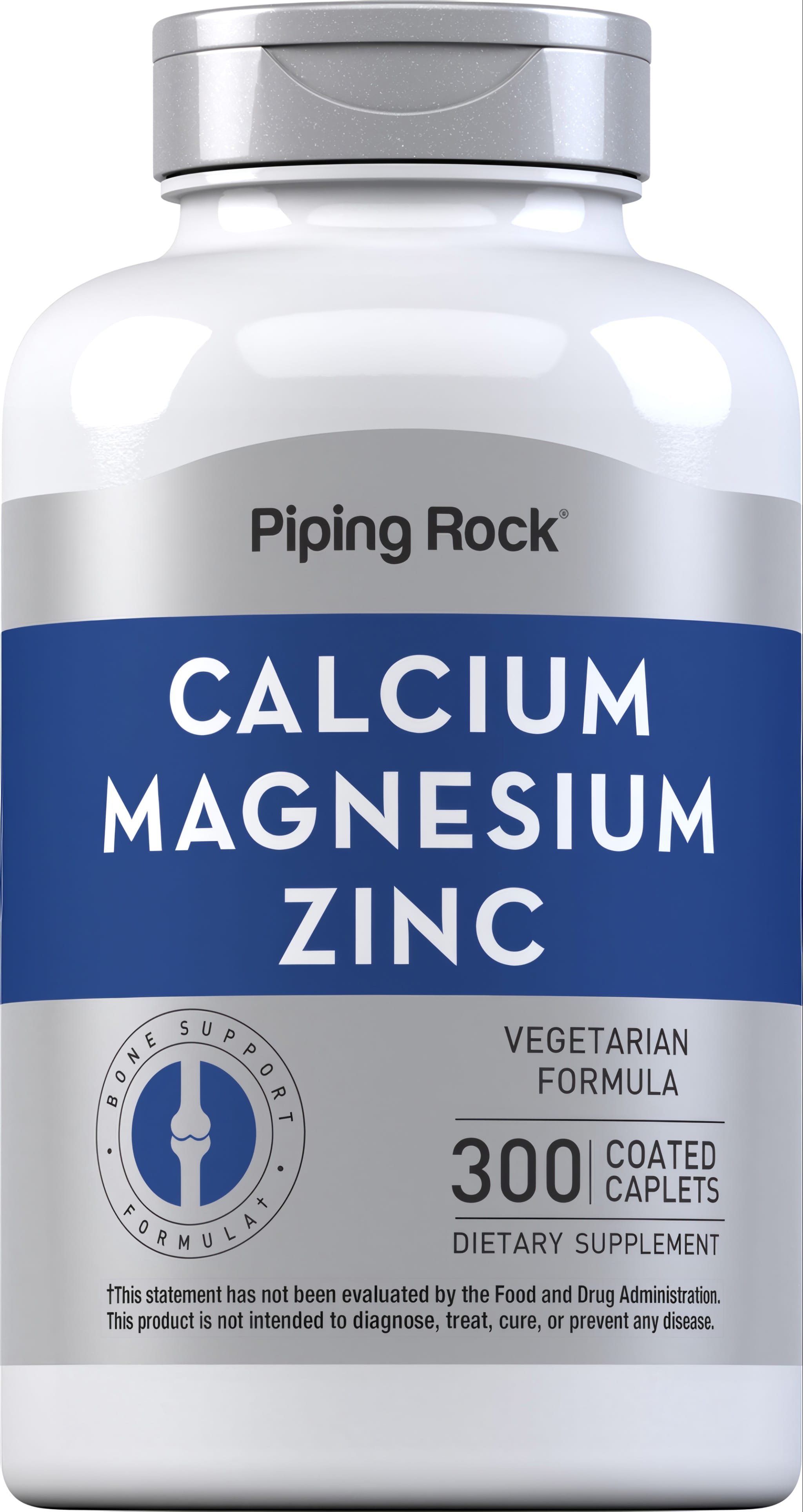 Calcium Magnesium Zinc 300 Coated Caplets. Vegetarian formula designed for bone support.