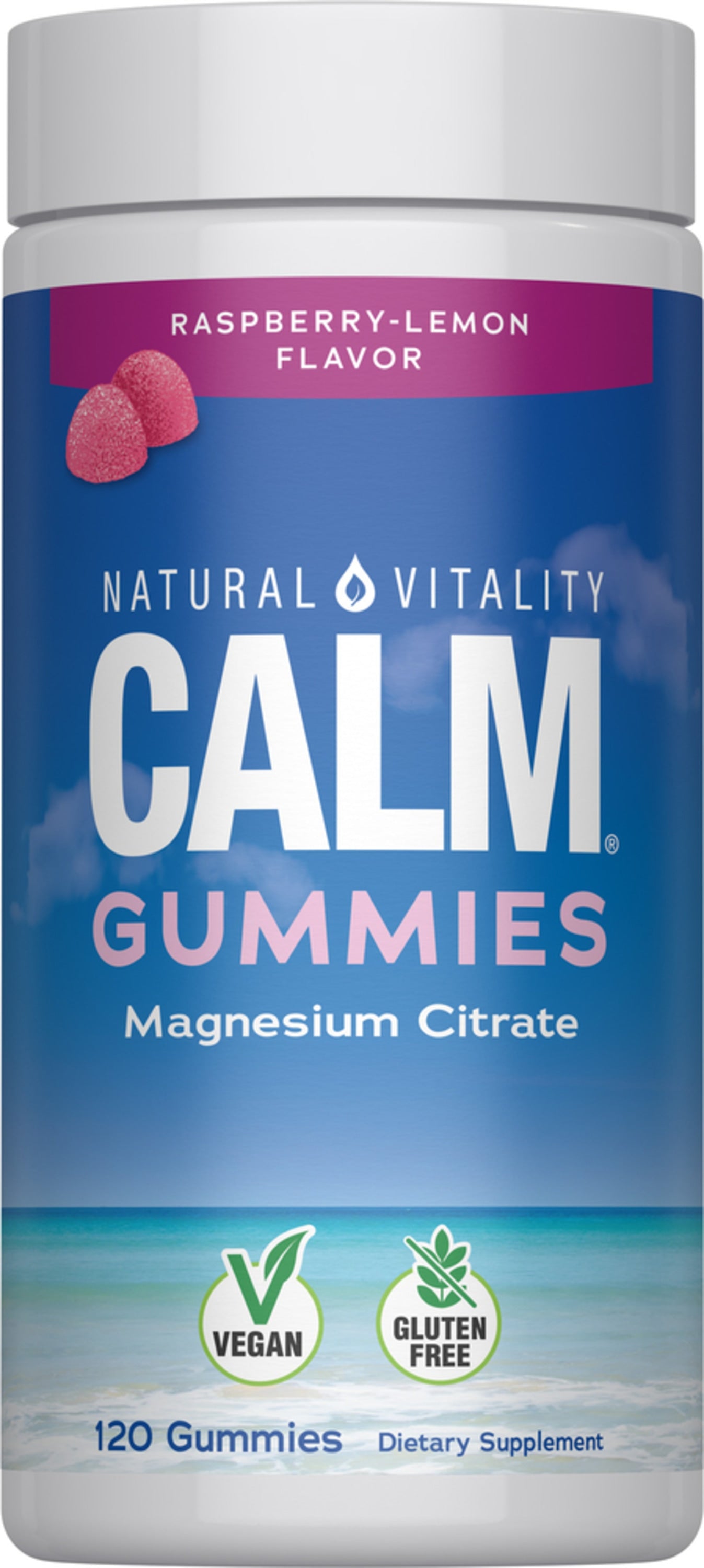 CALM Gummies Raspberry-Lemon Flavor, 120 Tasty Gummies