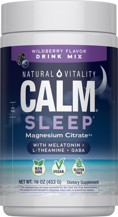 CALM Sleep with Melatonin Powder Wildberry, 16 oz (453 g)