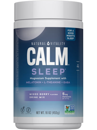 CALM Sleep with Melatonin Powder Wildberry, 16 oz (453 g)