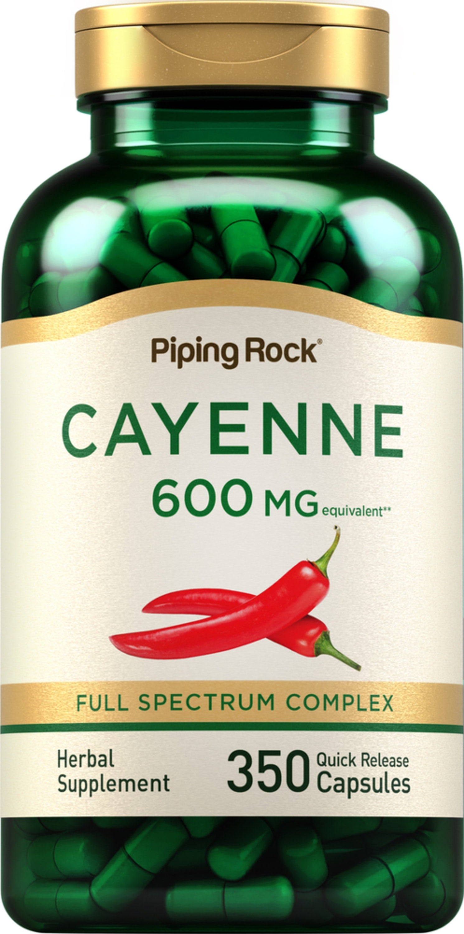 Cayenne, 600 mg, 350 Quick Release Capsules