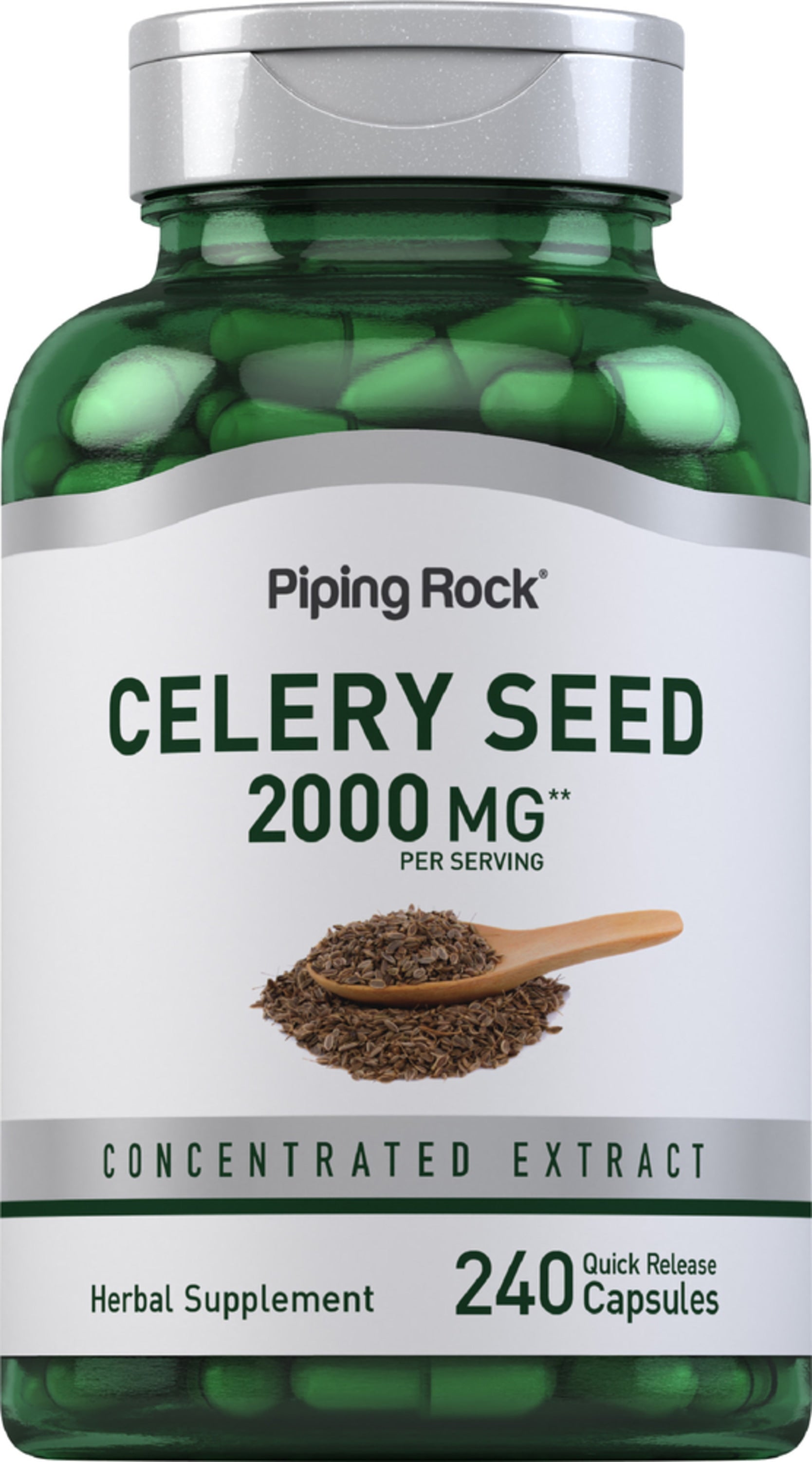 Celery Seed, 2000 mg (per serving), 240 Quick Release Capsules