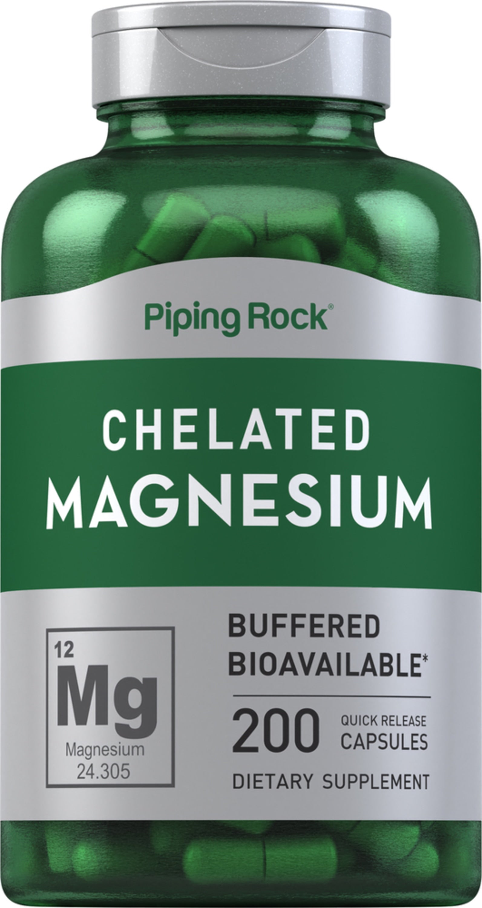 Chelated Magnesium, 200 Quick Release Capsules