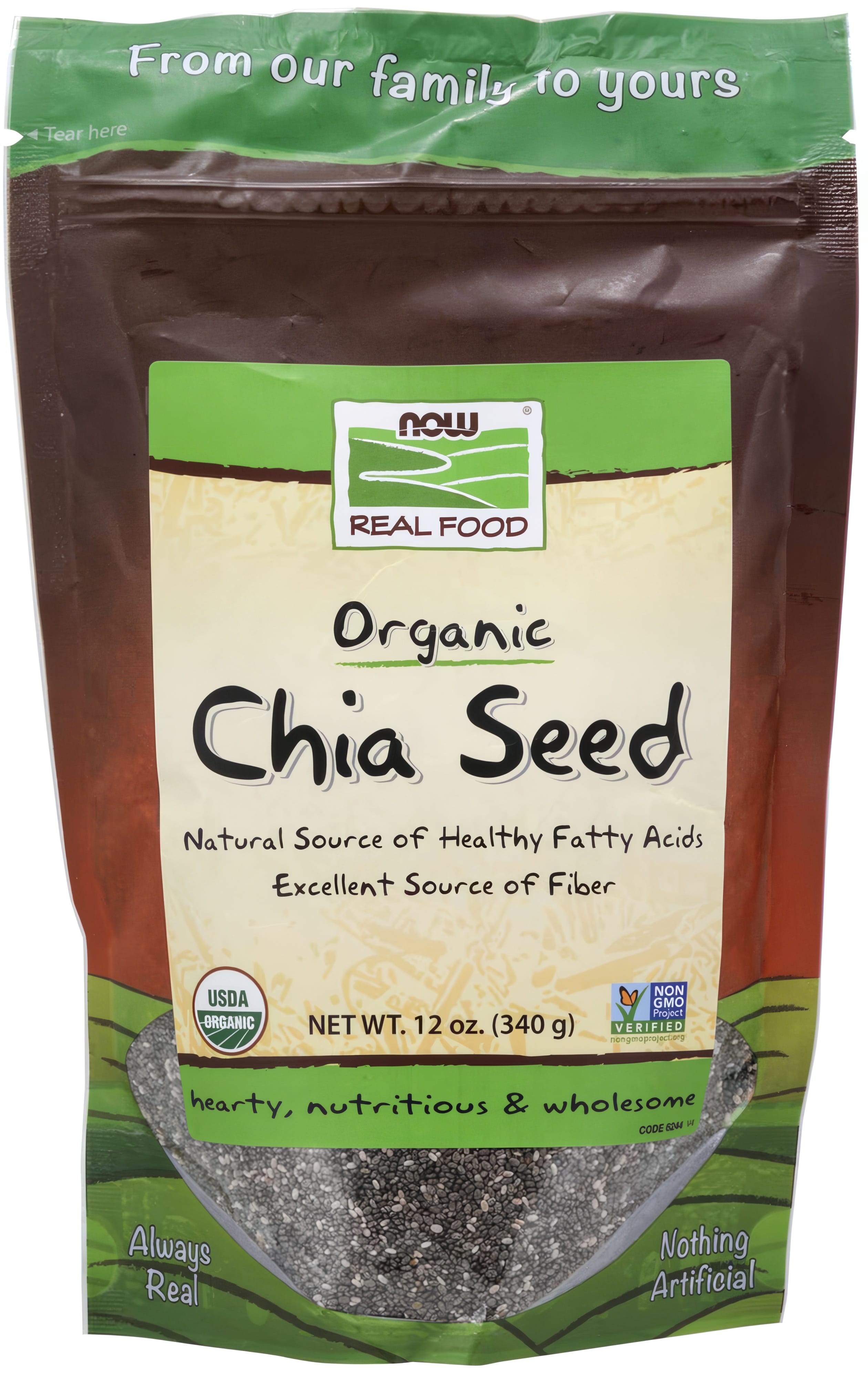 Chia Seeds Black (Organic), 12 oz (340 g) Bag
