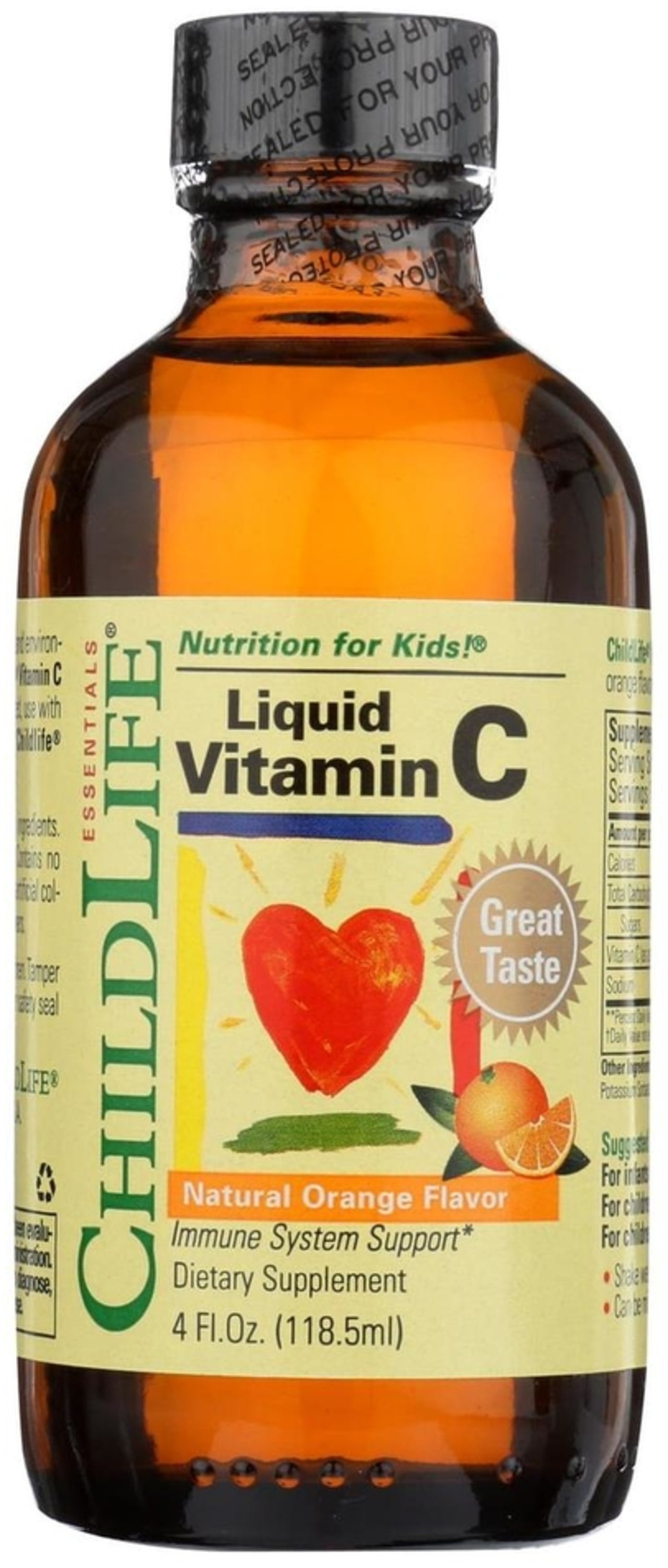 Children's Liquid Vitamin C (Orange Flavor), 4 fl oz (118.5 mL) Bottle