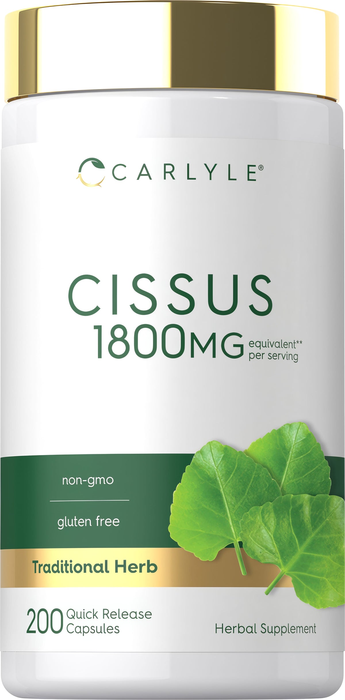 Cissus capsules, 1800 mg, 200 count, quick release formulation.
