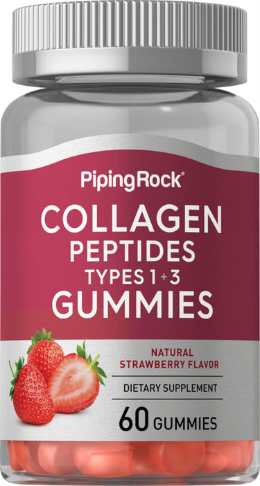 Collagen Type 1 & 3 Gummies (Natural Strawberry), 60 Gummies