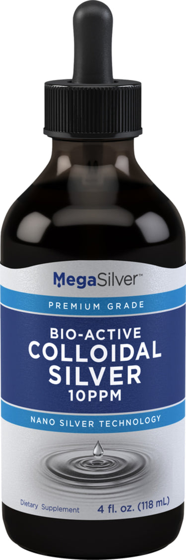 Colloidal Silver Liquid 10 ppm, 4 fl oz (118 mL) Bottle