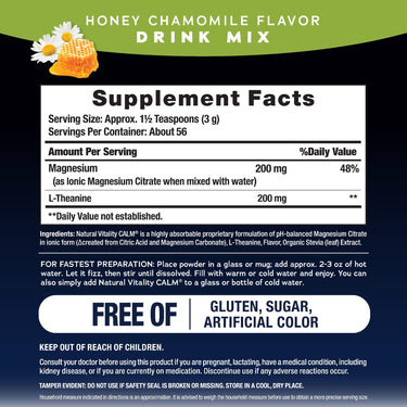 CALM MIND + L-Theanine Powder Honey Chamomile, 6 oz (168 g)