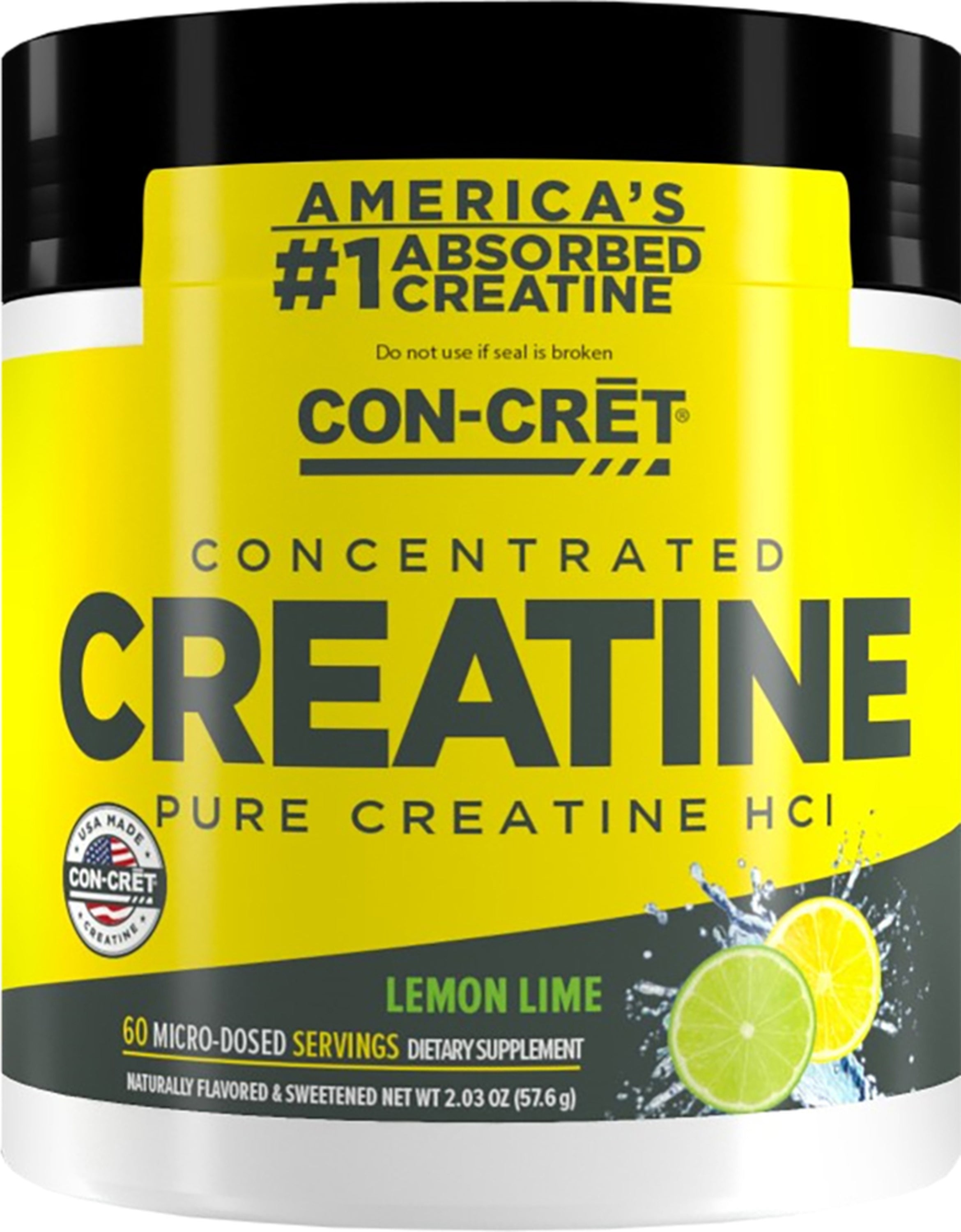 CON-CRET Creatine HCl (Lemon Lime), 61.4 g Bottle
