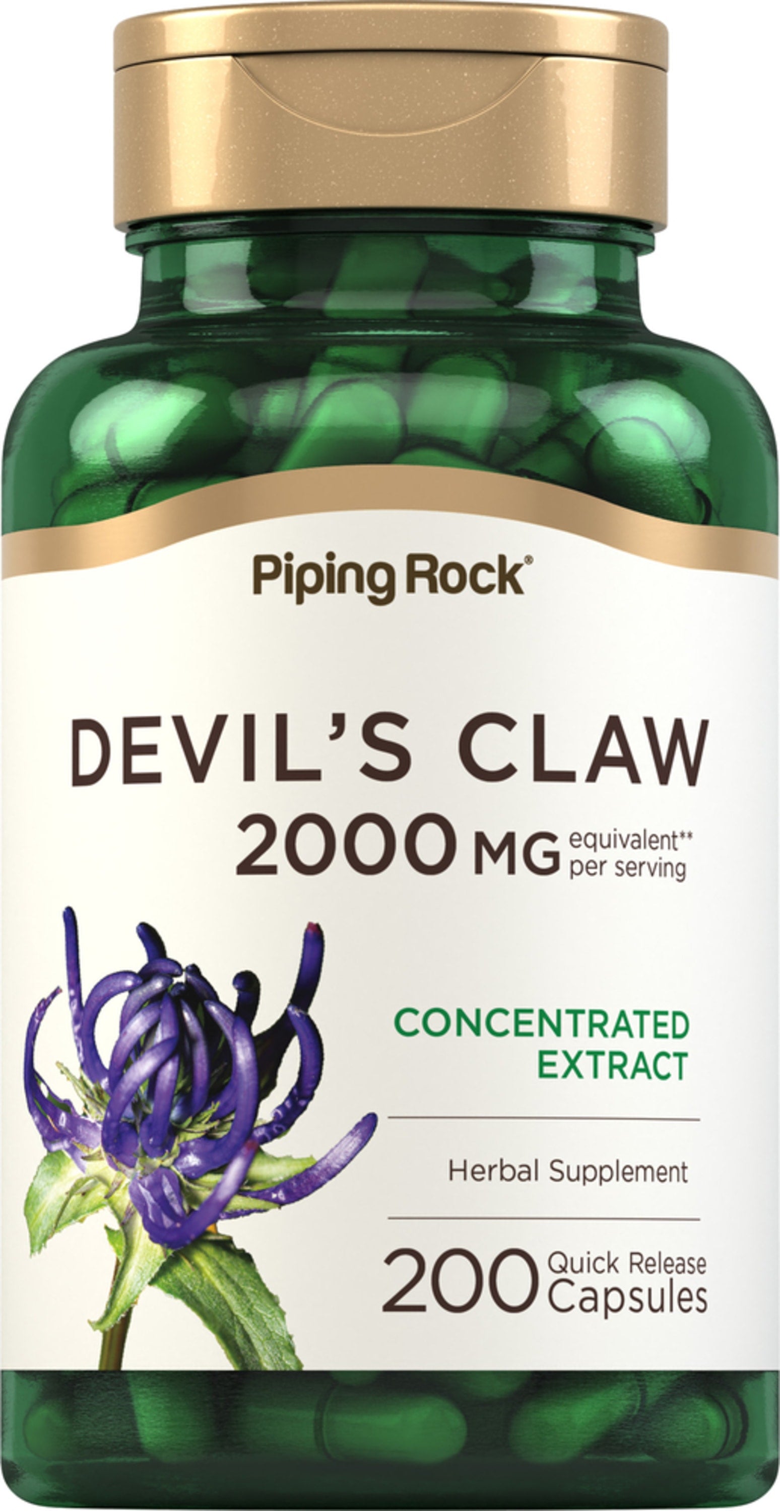 Devils Claw, 2000 mg (per serving), 200 Quick Release Capsules